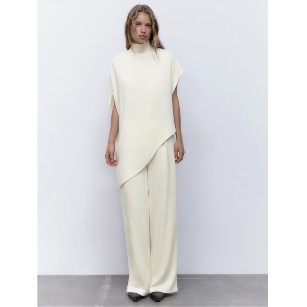 ZARA BLOGGERS FAV 2PIECES SOFT ASYMMETRIC TOP AND SOFT DART PANTS - Picture 3 of 9